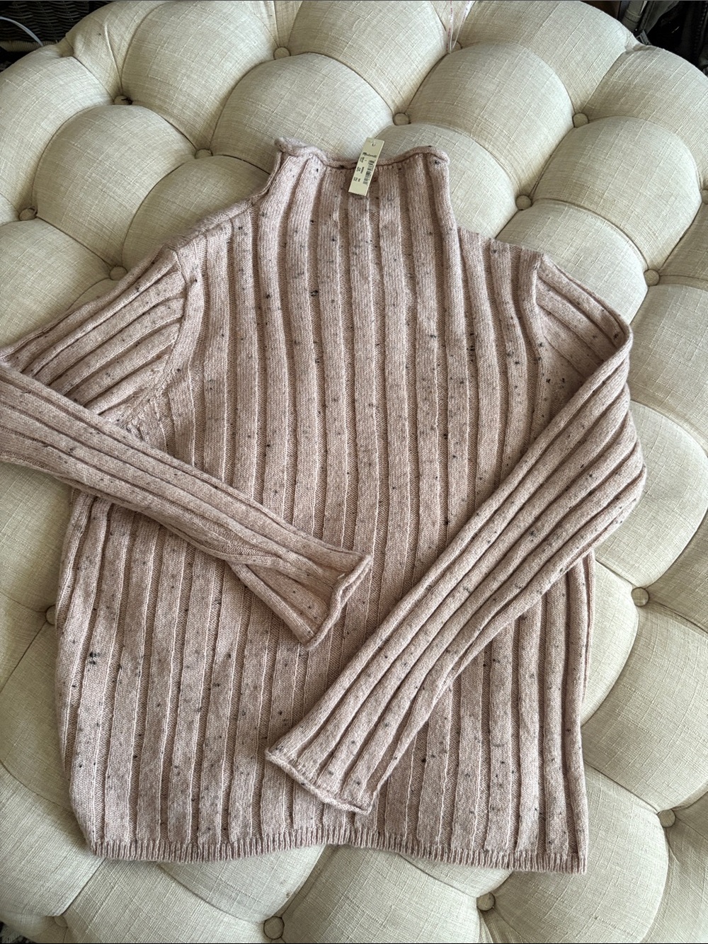 Madewell Ribbed Mock Neck Sweater - Dusty Blush